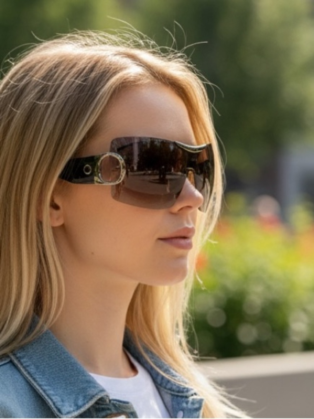 Christian airspeed 1 Dior 105 Shield Sunglasses Brown and Silver - Picture 1 of 10